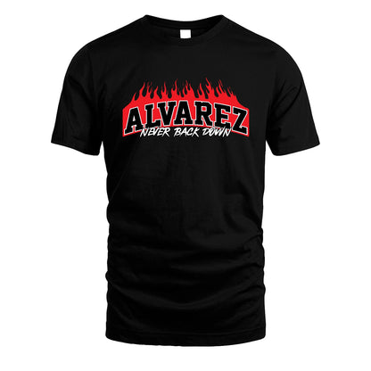 Never Back Down Your Name With Fire Shirt ALVAREZ M1-37