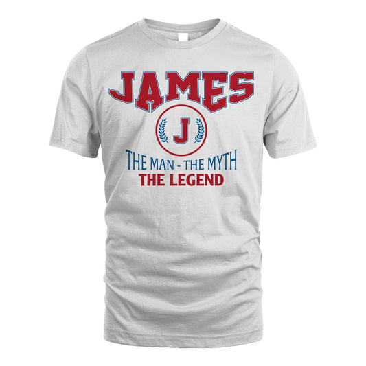 The Man The Myth The Legend Jet Style Shirt JAMES M1-9