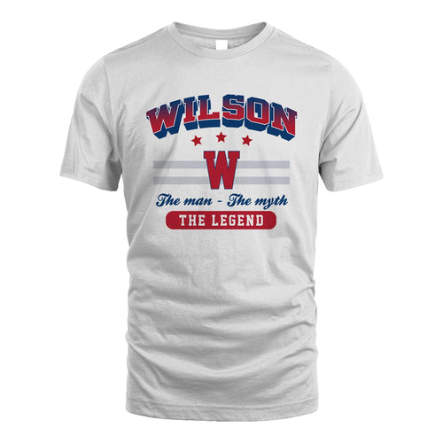 The Man The Myth The Legend With Your Name Shirt WILSON M1-35