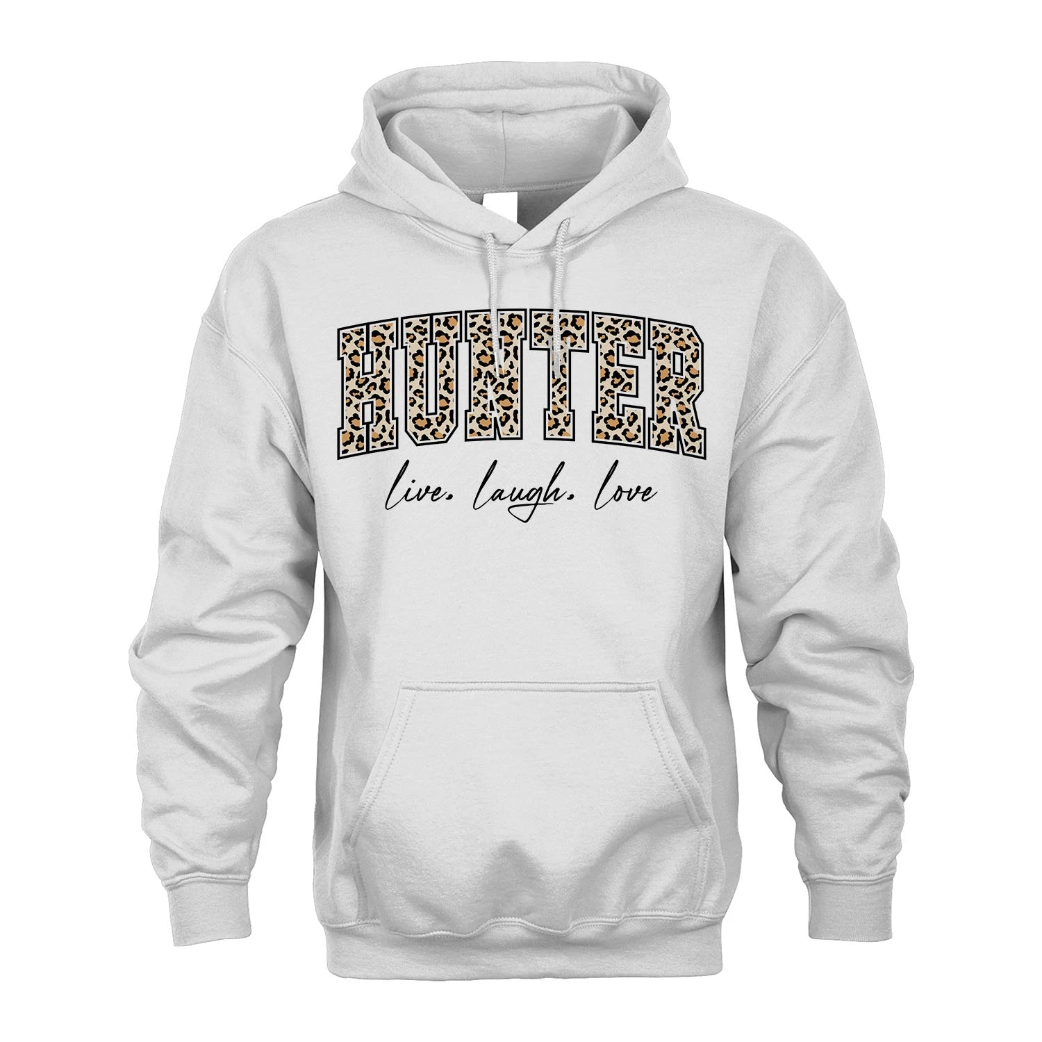 Live Laugh Love Custom Name With Leopard Pattern Shirt HUNTER M1-13