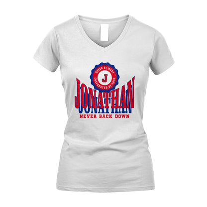 Your Name Never Back Down Shirt JONATHAN M1-33