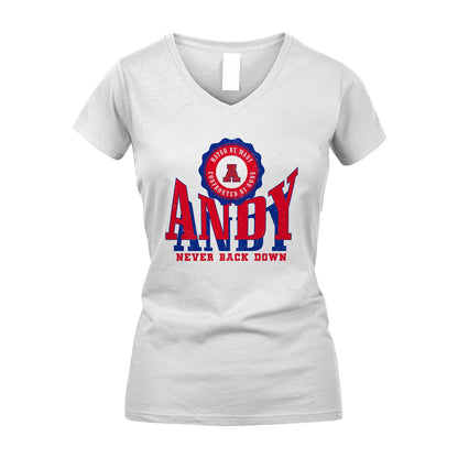 Your Name Never Back Down Shirt ANDY M1-33