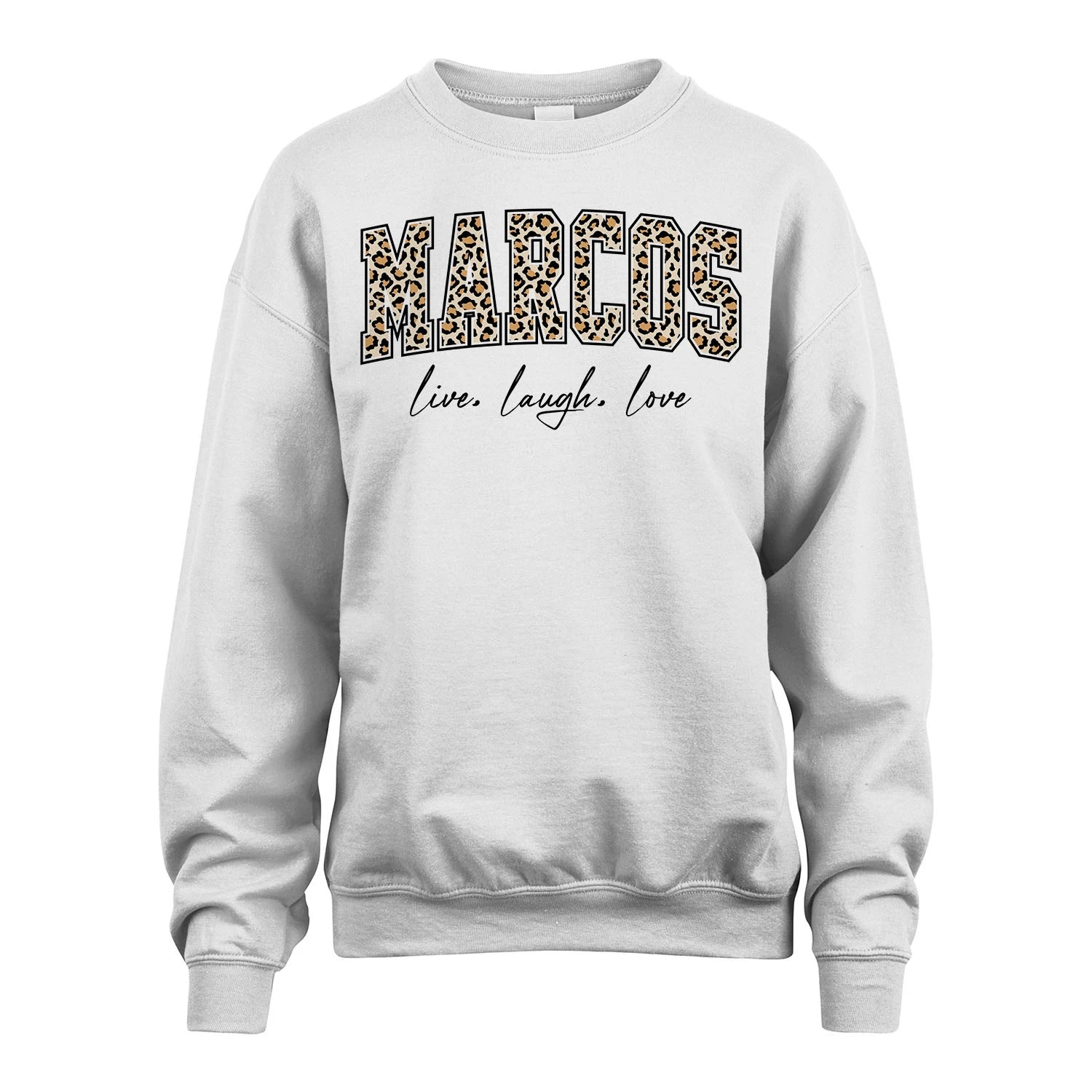 Live Laugh Love Custom Name With Leopard Pattern Shirt MARCOS M1-13