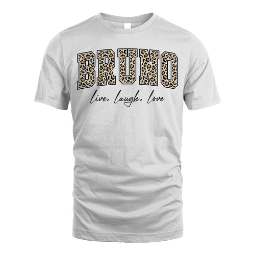Live Laugh Love Custom Name With Leopard Pattern Shirt BRUNO M1-13