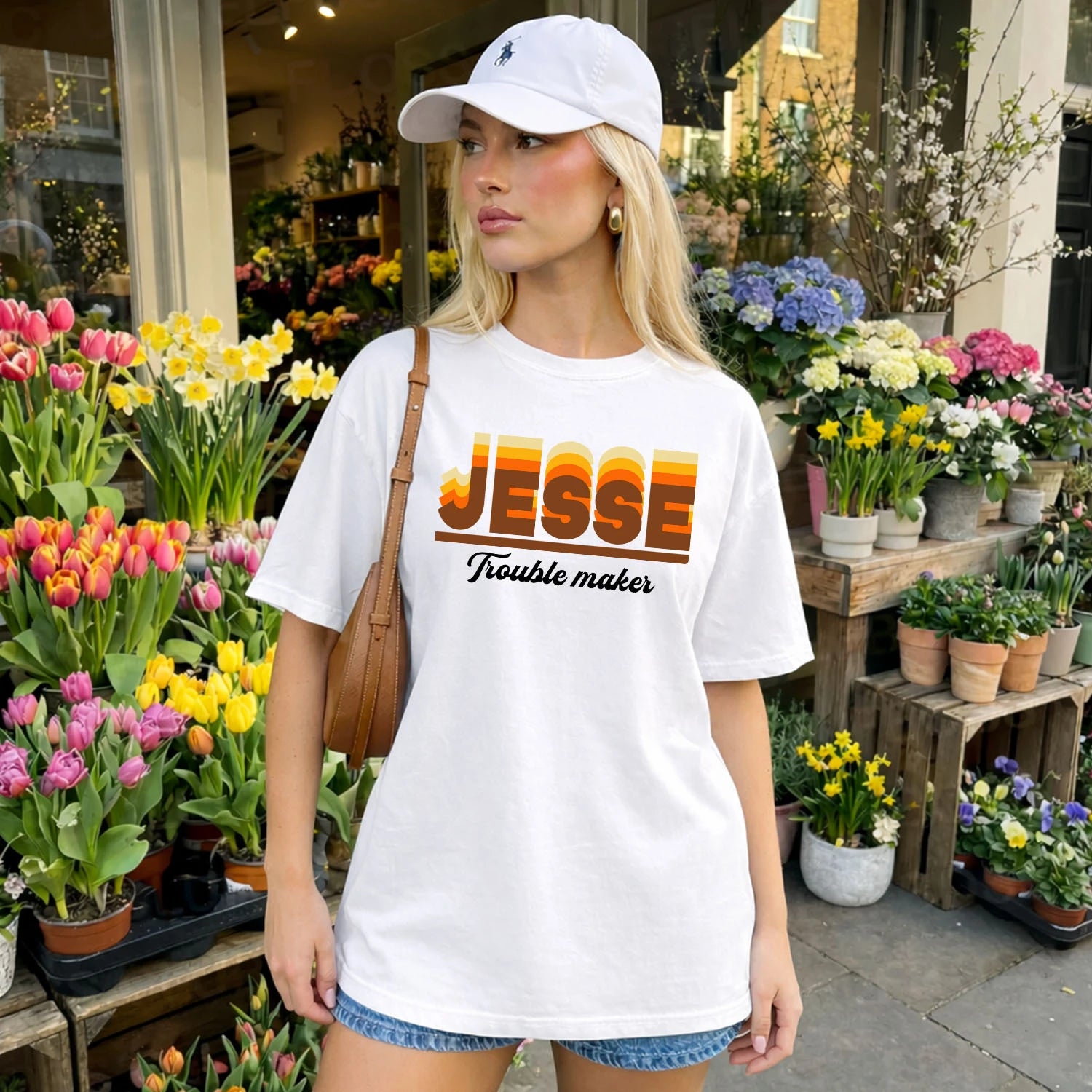 Your Name Trouble Maker Funny Shirt JESSE M1-34