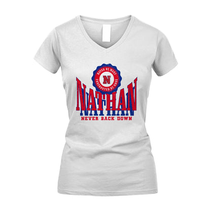 Your Name Never Back Down Shirt NATHAN M1-33