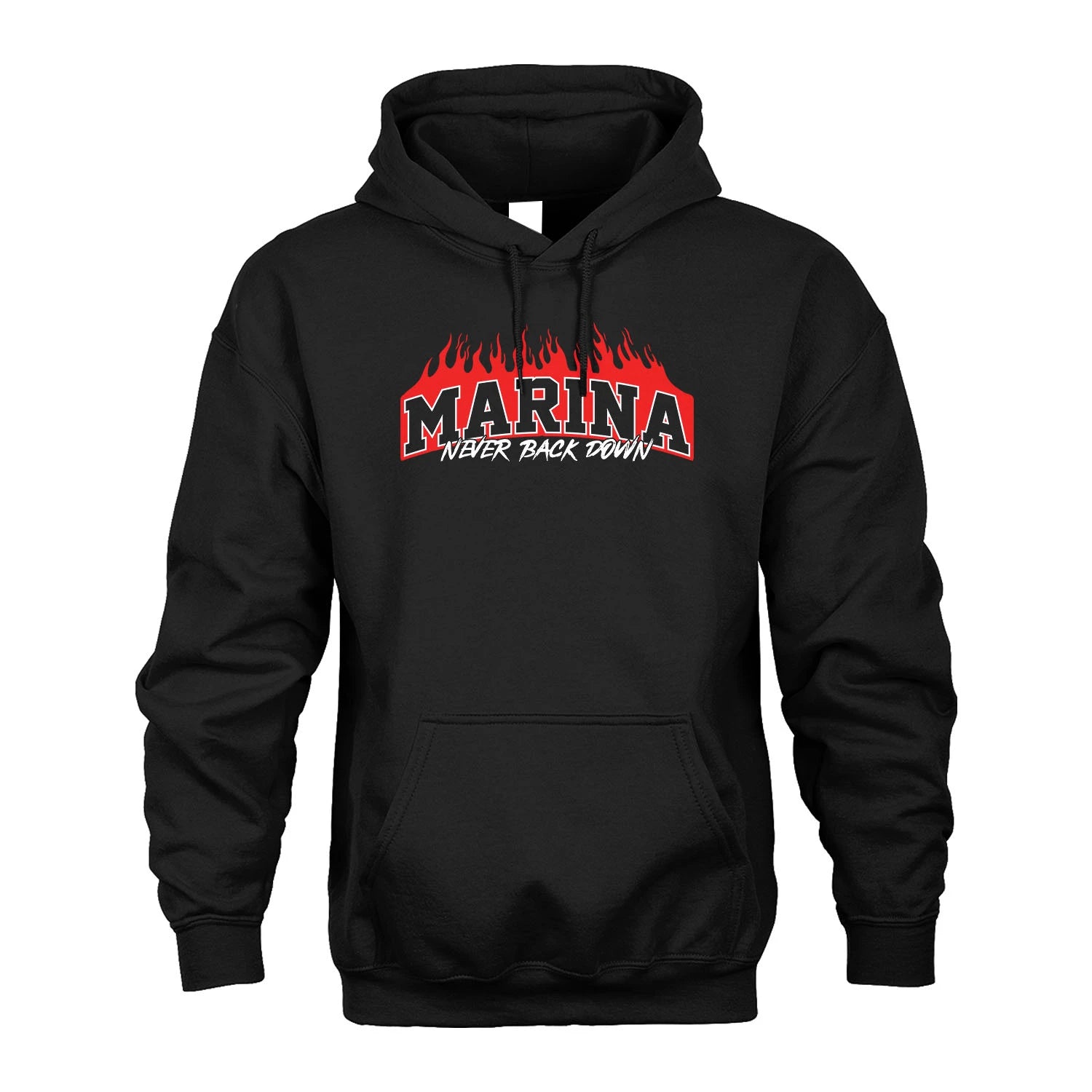 Never Back Down Your Name With Fire Shirt MARINA M1-37