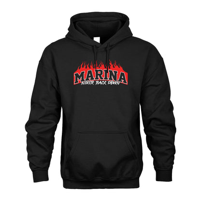 Never Back Down Your Name With Fire Shirt MARINA M1-37