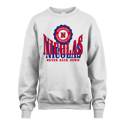 Your Name Never Back Down Shirt NICOLAS M1-33
