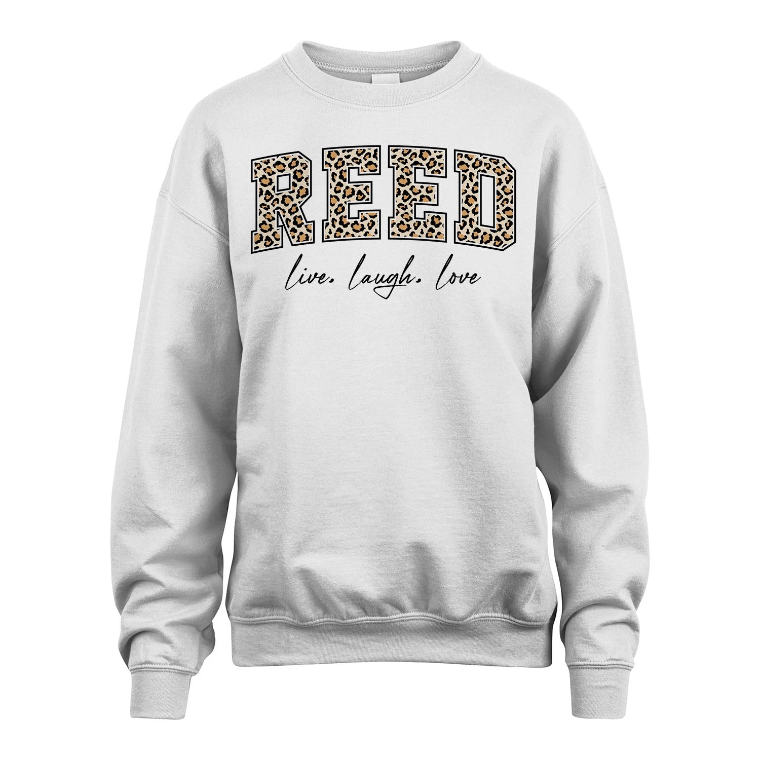 Live Laugh Love Custom Name With Leopard Pattern Shirt REED M1-13