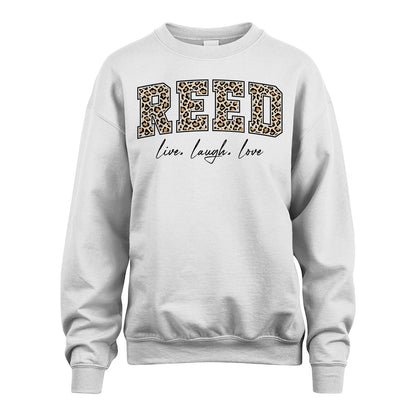 Live Laugh Love Custom Name With Leopard Pattern Shirt REED M1-13