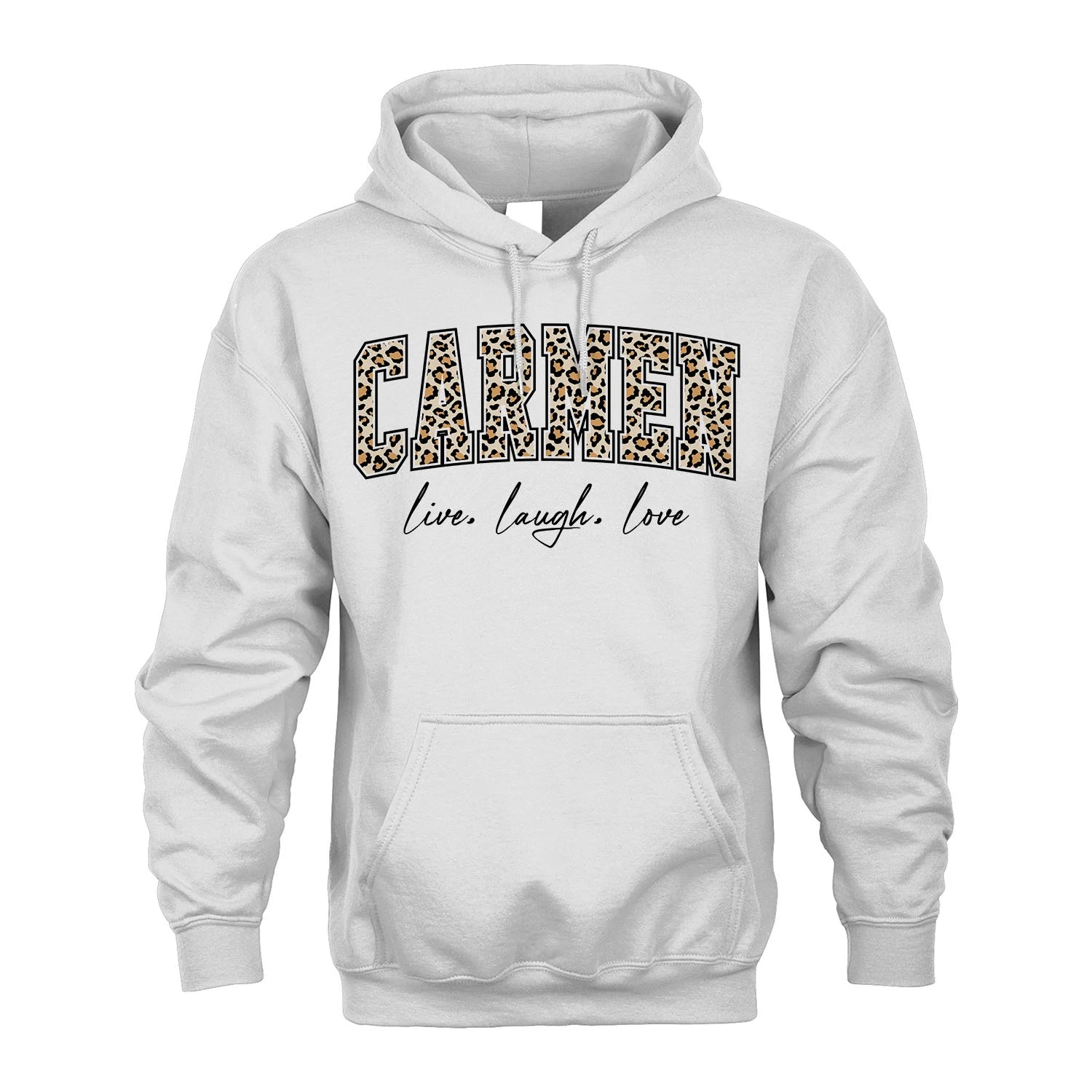 Live Laugh Love Custom Name With Leopard Pattern Shirt CARMEN M1-13