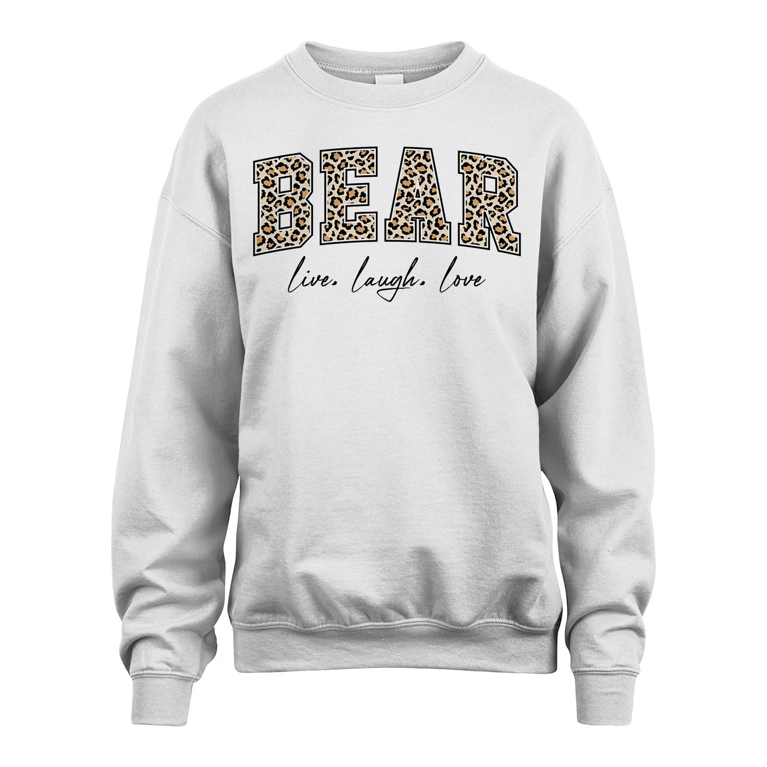 Live Laugh Love Custom Name With Leopard Pattern Shirt BEAR M1-13