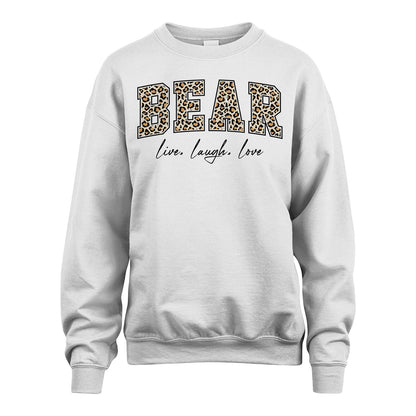 Live Laugh Love Custom Name With Leopard Pattern Shirt BEAR M1-13