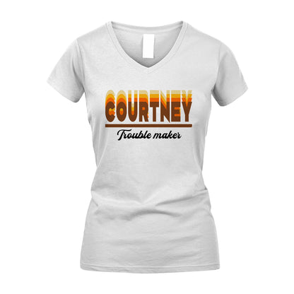 Your Name Trouble Maker Funny Shirt COURTNEY M1-34