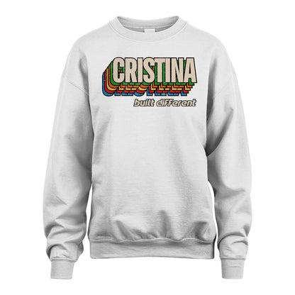 Your Name Built Different Retro Shirt CRISTINA M1-26
