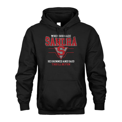 When God Made Your Name He Grinned And Said This'll Be Fun Baseball Shirt SANDRA M1-29