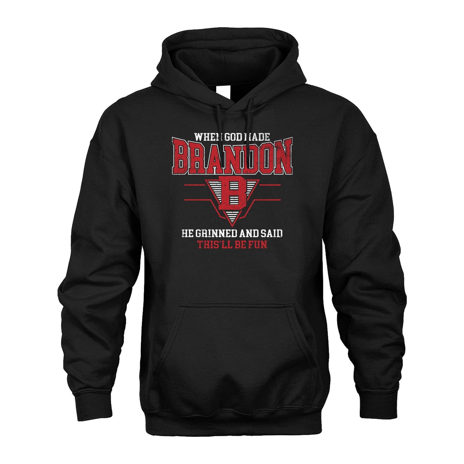 When God Made Your Name He Grinned And Said This'll Be Fun Baseball Shirt BRANDON M1-29