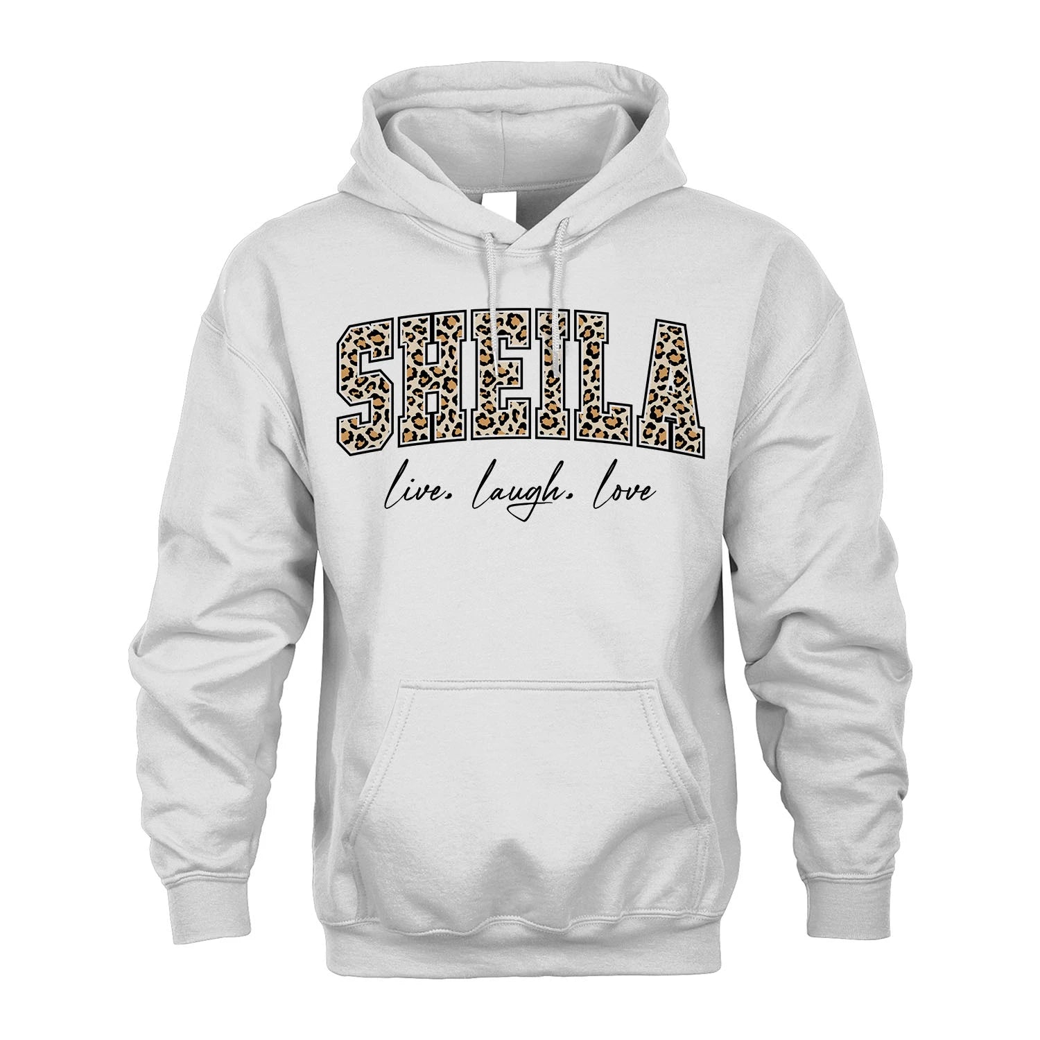Live Laugh Love Custom Name With Leopard Pattern Shirt SHEILA M1-13