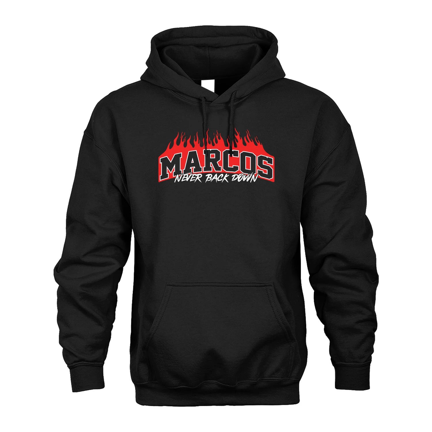 Never Back Down Your Name With Fire Shirt MARCOS M1-37