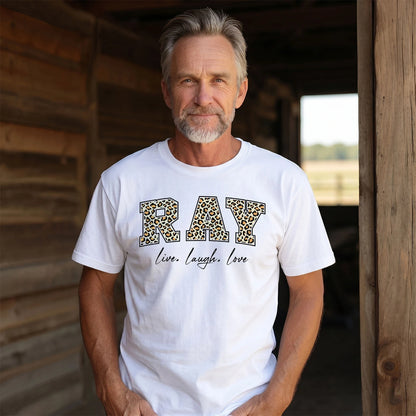 Live Laugh Love Custom Name With Leopard Pattern Shirt RAY M1-13