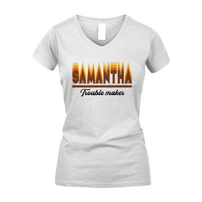 Your Name Trouble Maker Funny Shirt SAMANTHA M1-34