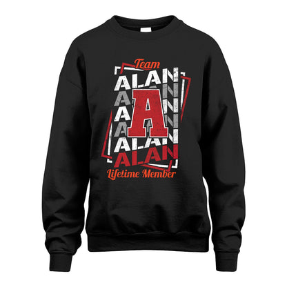 Team Your Name Lifetime Member Sporty Shirt ALAN M1-25
