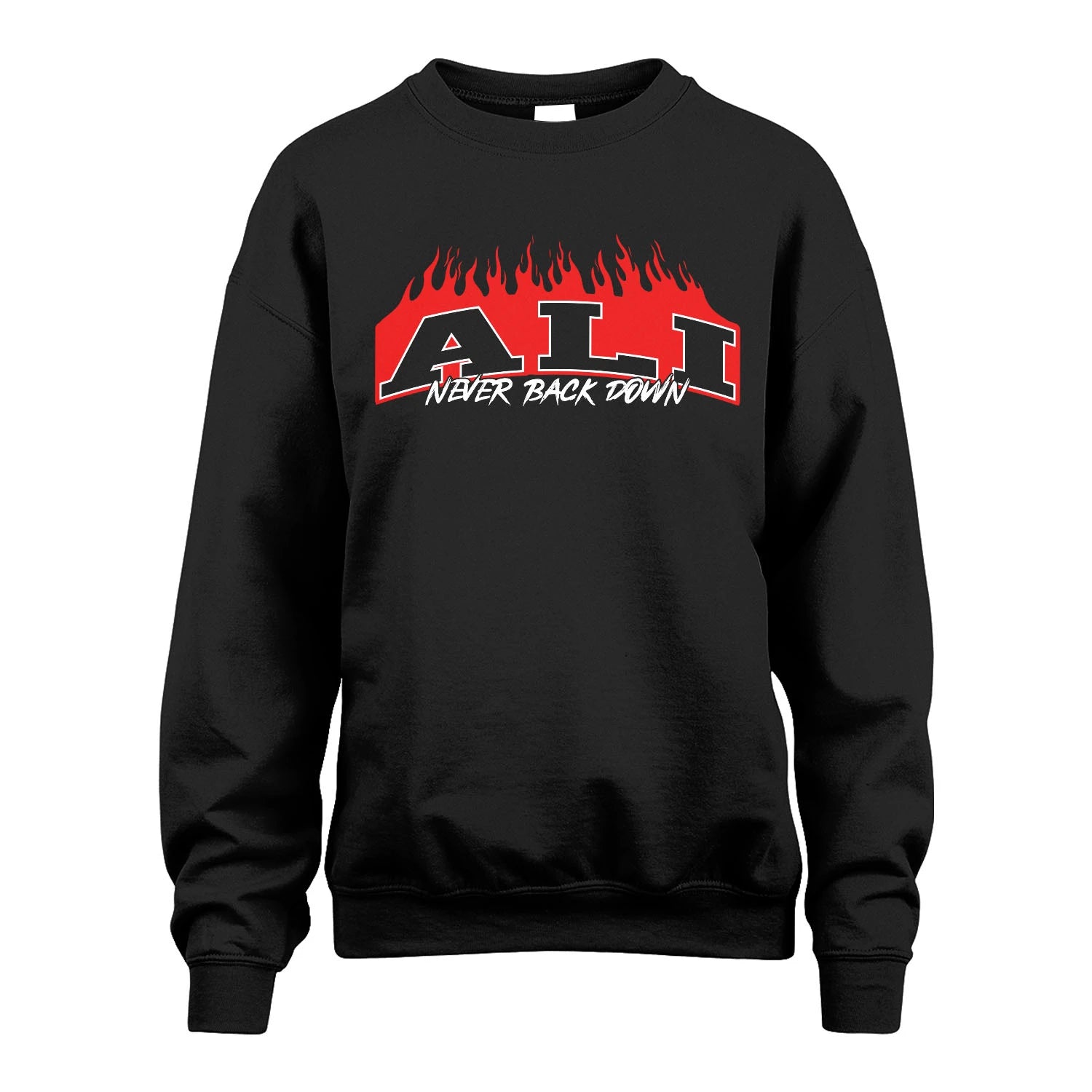 Never Back Down Your Name With Fire Shirt ALI M1-37