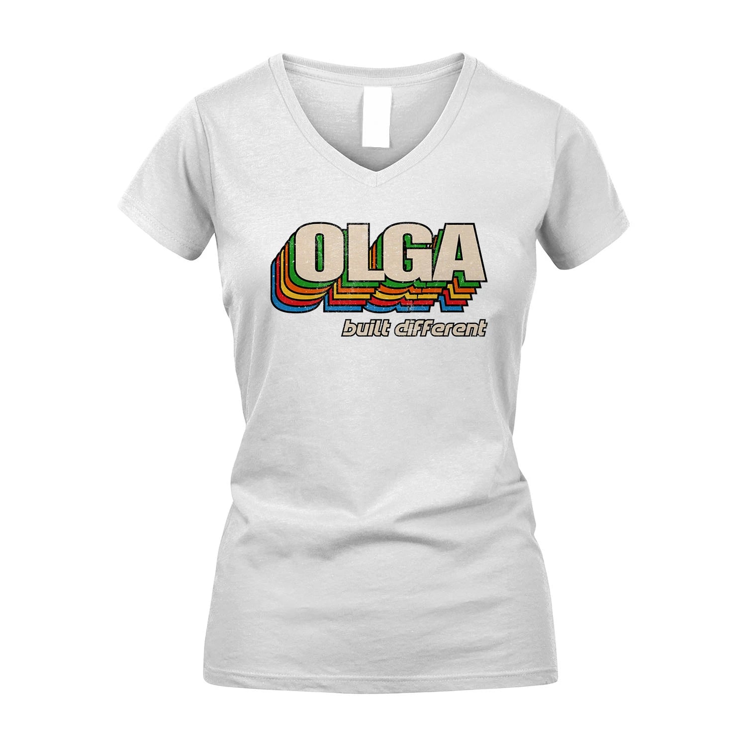 Your Name Built Different Retro Shirt OLGA M1-26