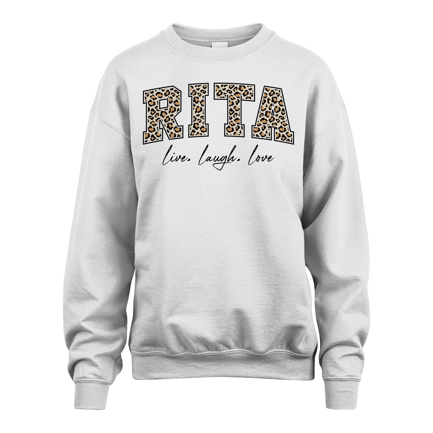 Live Laugh Love Custom Name With Leopard Pattern Shirt RITA M1-13