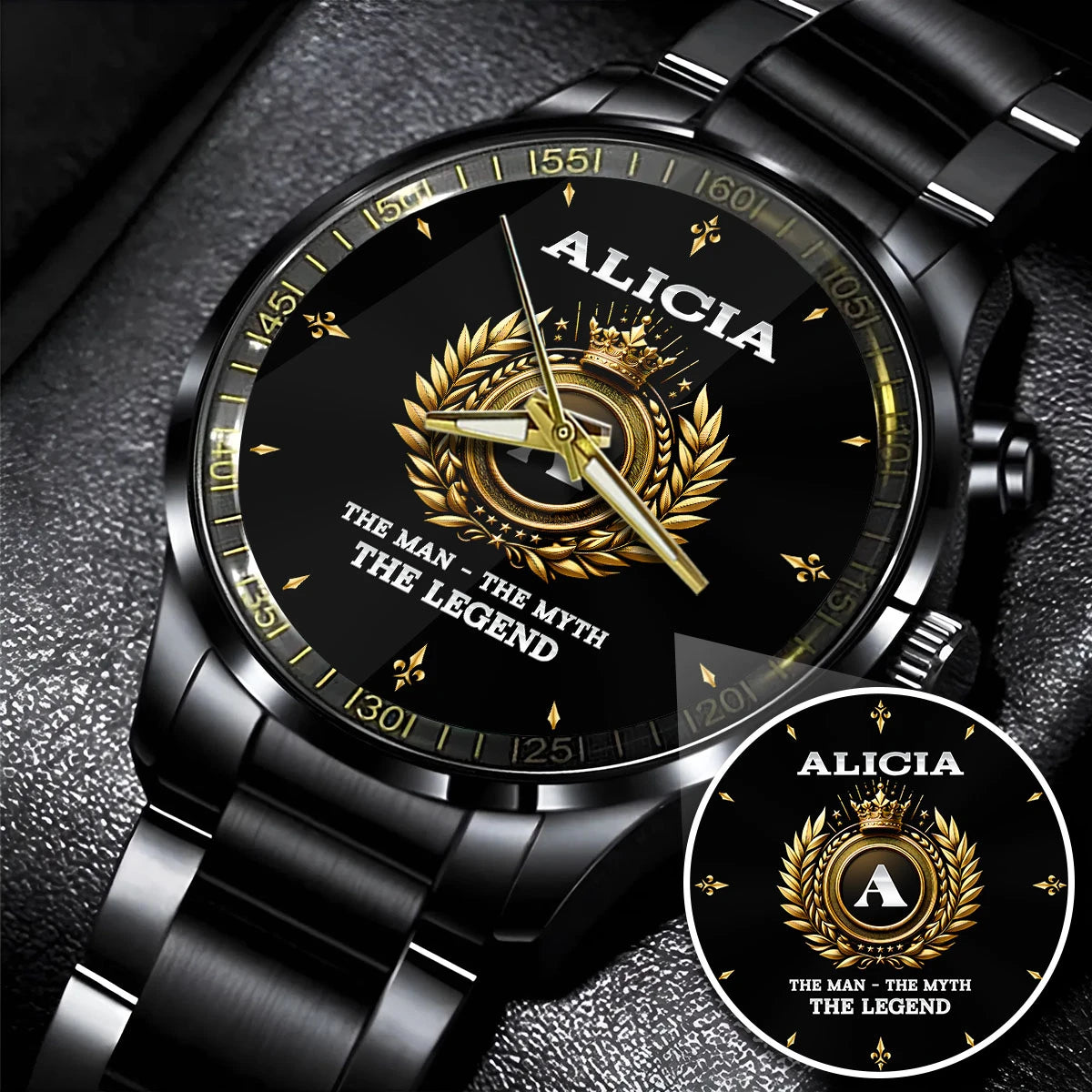 The Man The Myth The Legend Olive Crown Watch ALICIA M1-W5