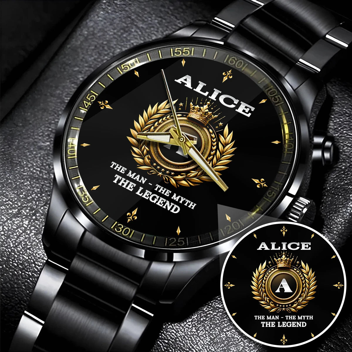 The Man The Myth The Legend Olive Crown Watch ALICE M1-W5