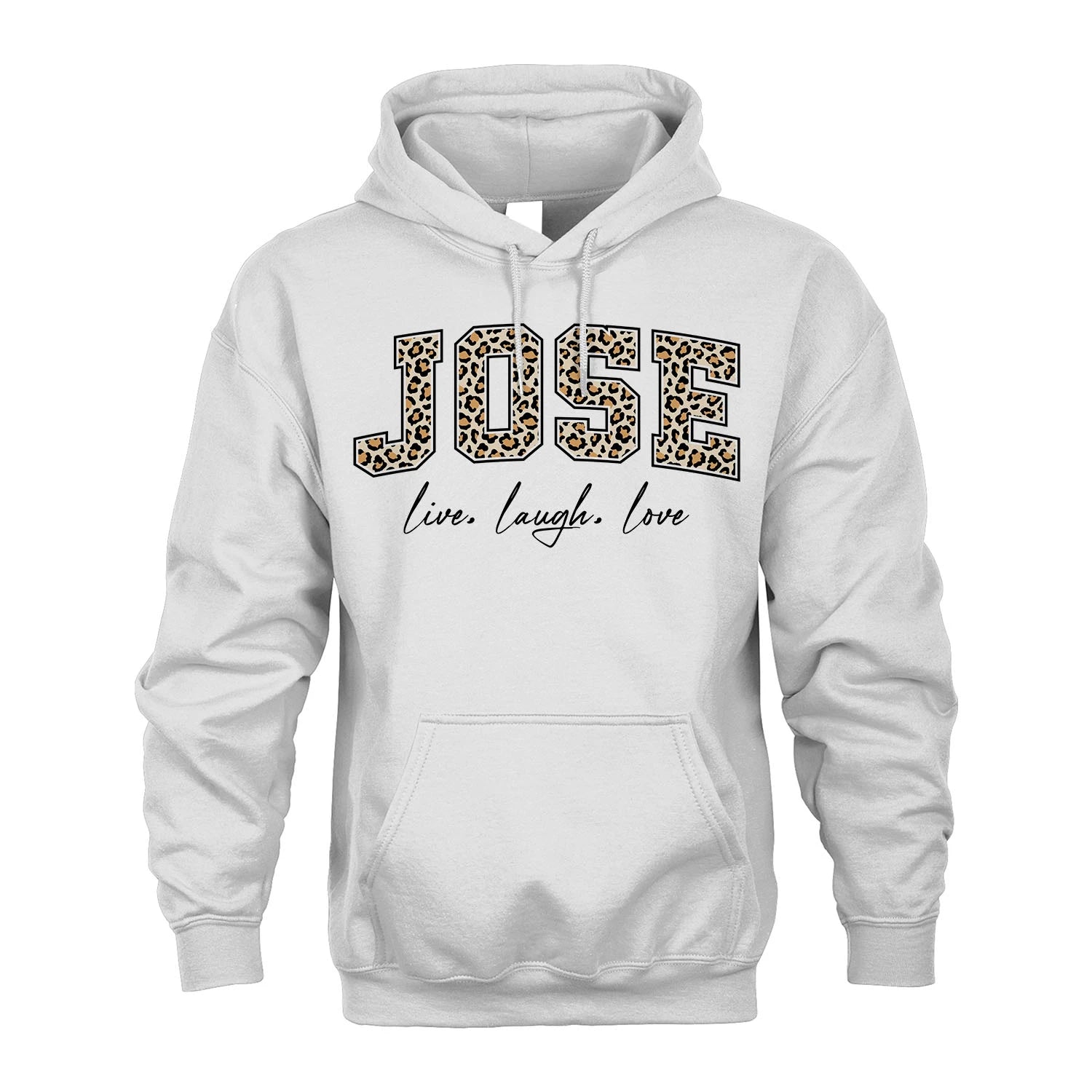 Live Laugh Love Custom Name With Leopard Pattern Shirt JOSE M1-13