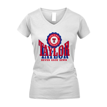 Your Name Never Back Down Shirt TAYLOR M1-33