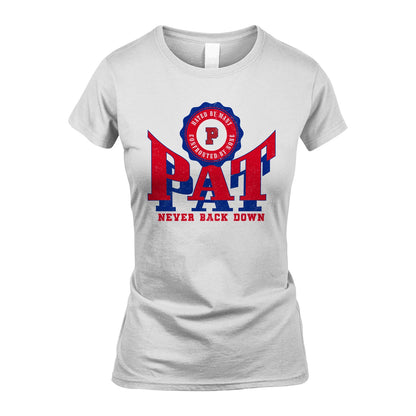 Your Name Never Back Down Shirt PAT M1-33
