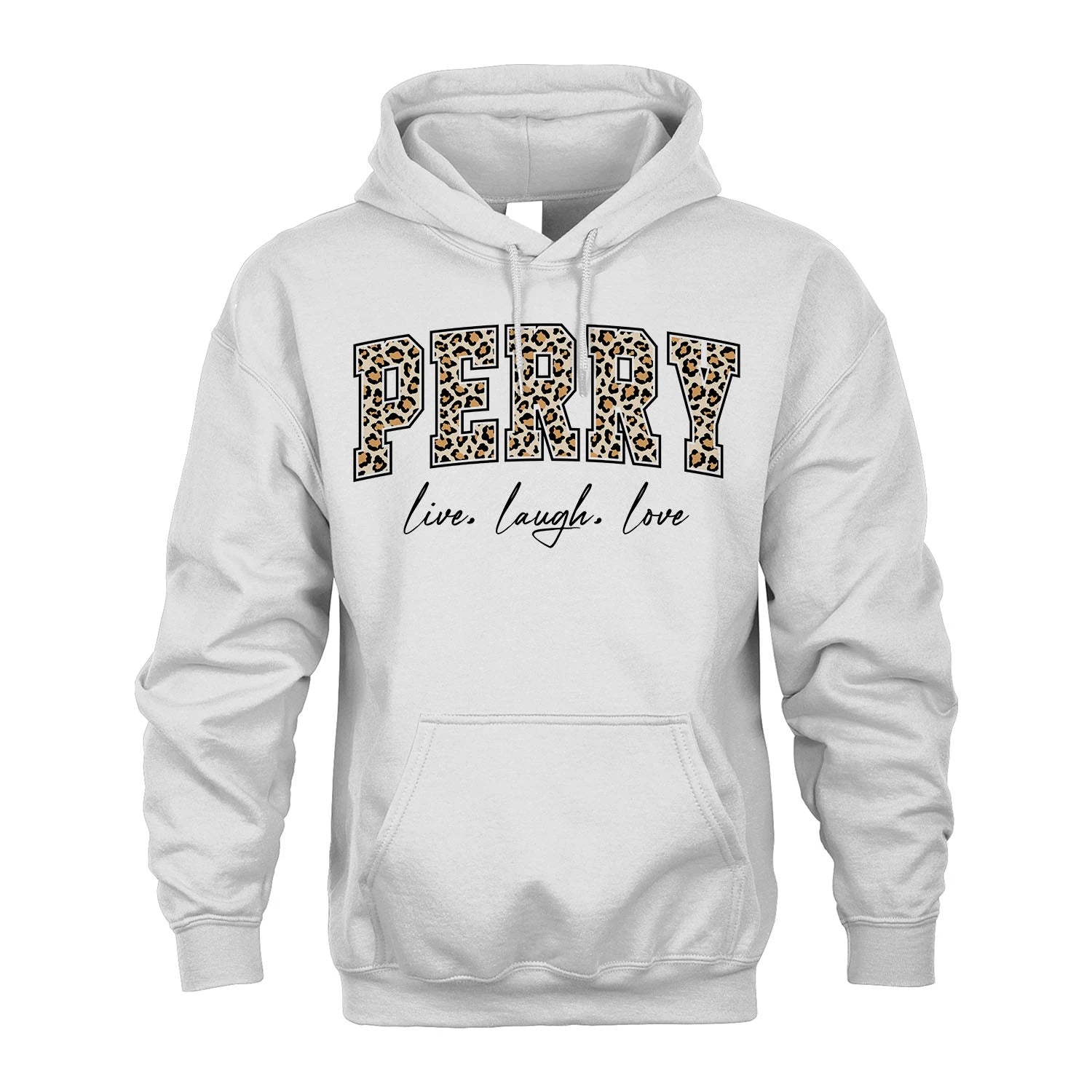 Live Laugh Love Custom Name With Leopard Pattern Shirt PERRY M1-13