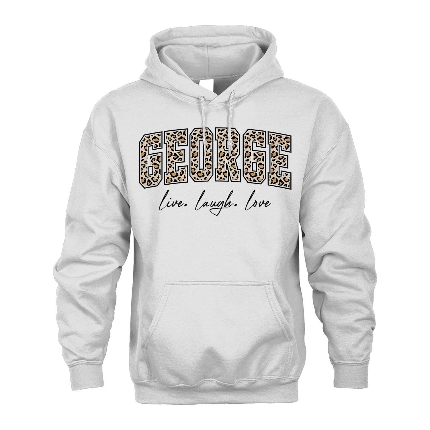 Live Laugh Love Custom Name With Leopard Pattern Shirt GEORGE M1-13