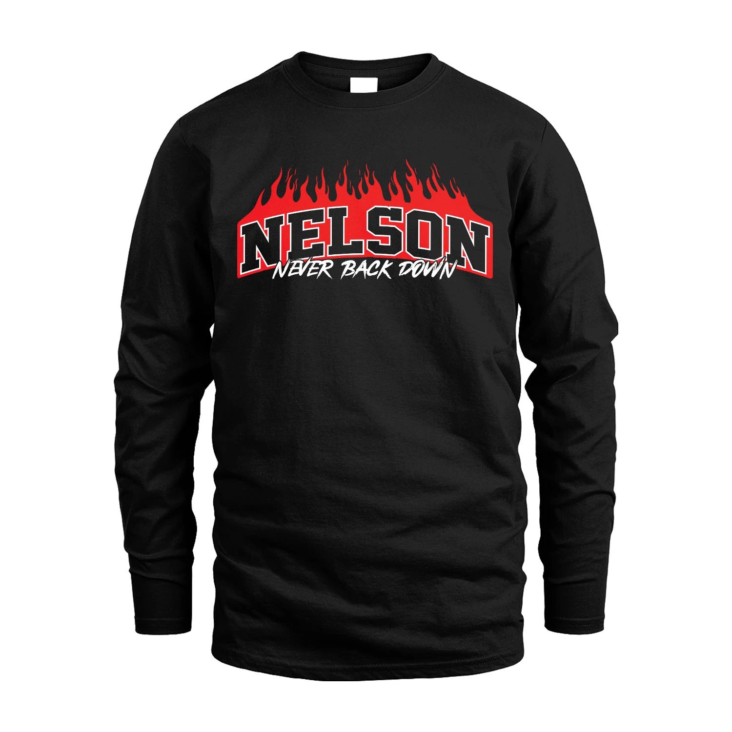 Never Back Down Your Name With Fire Shirt NELSON M1-37