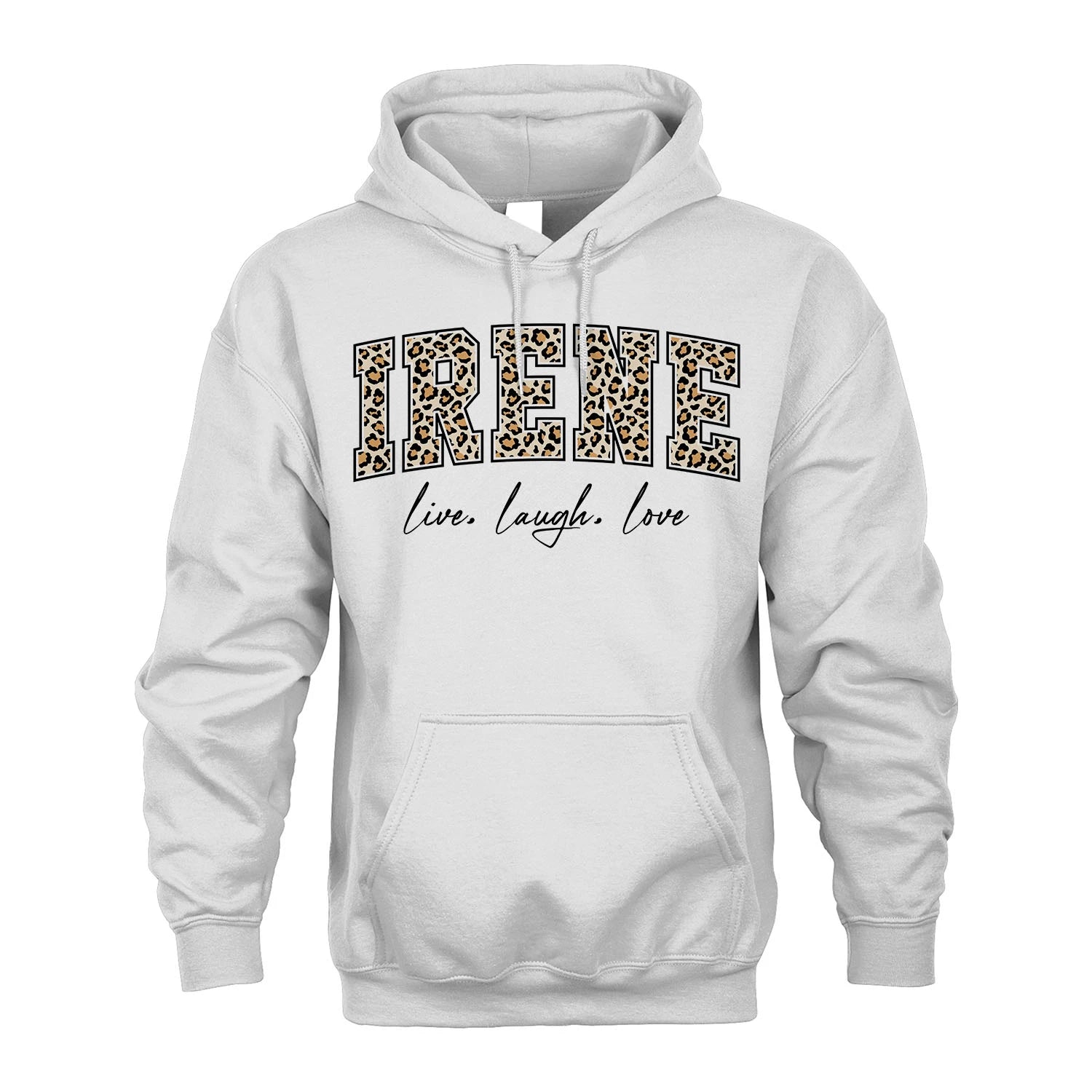 Live Laugh Love Custom Name With Leopard Pattern Shirt IRENE M1-13