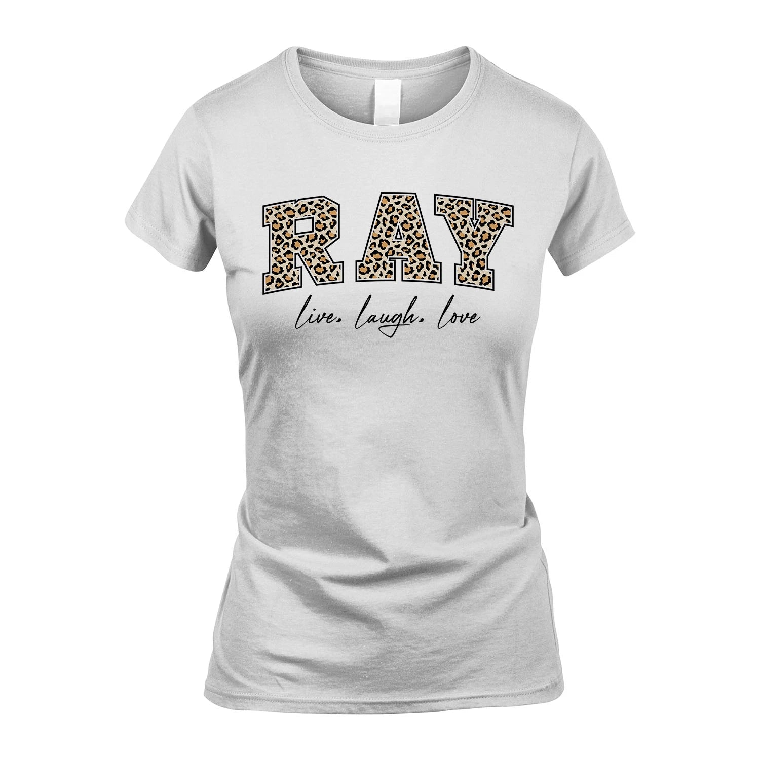Live Laugh Love Custom Name With Leopard Pattern Shirt RAY M1-13