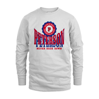 Your Name Never Back Down Shirt PETERSON M1-33
