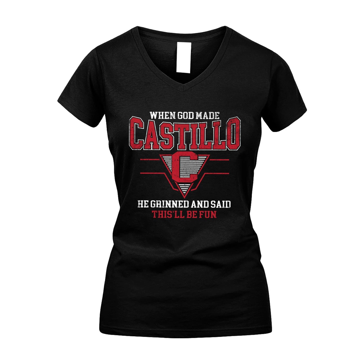 When God Made Your Name He Grinned And Said This'll Be Fun Baseball Shirt CASTILLO M1-29