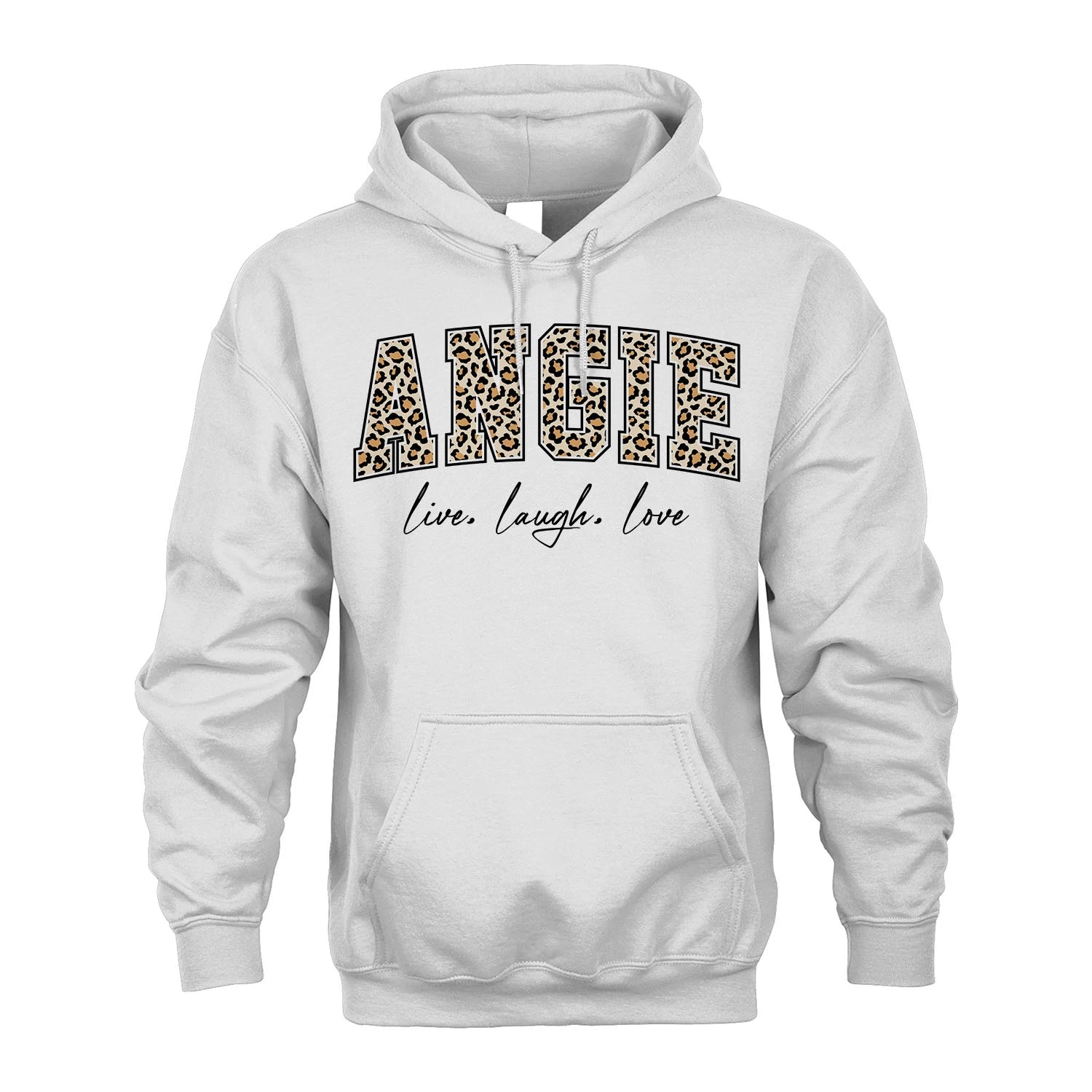 Live Laugh Love Custom Name With Leopard Pattern Shirt ANGIE M1-13