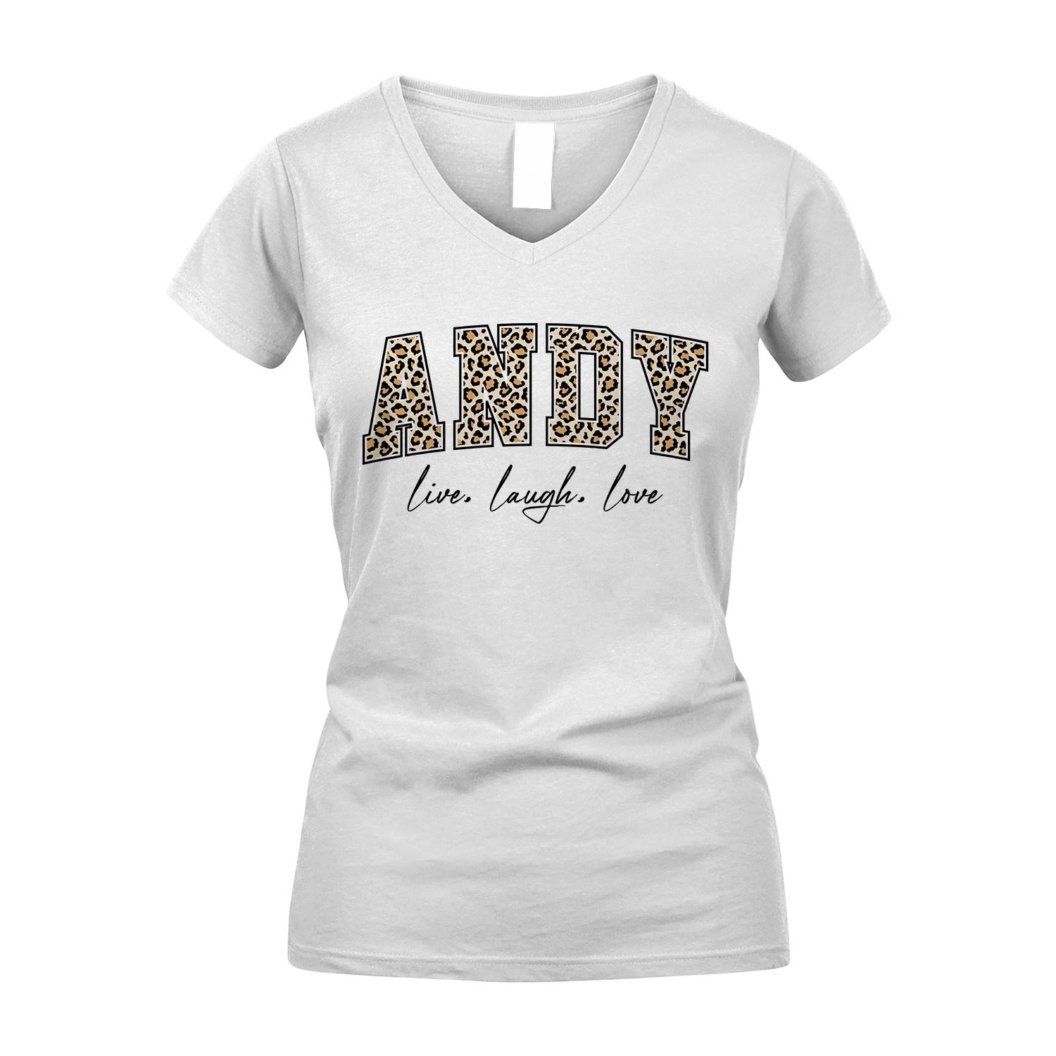 Live Laugh Love Custom Name With Leopard Pattern Shirt ANDY M1-13