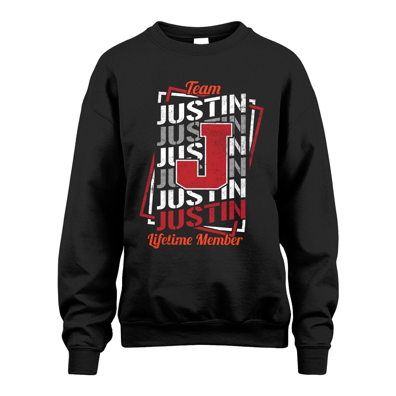 Team Your Name Lifetime Member Sporty Shirt JUSTIN M1-25