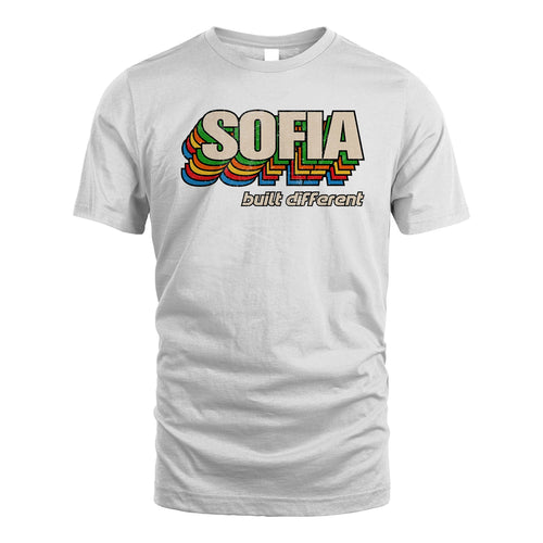 Your Name Built Different Retro Shirt SOFIA M1-26