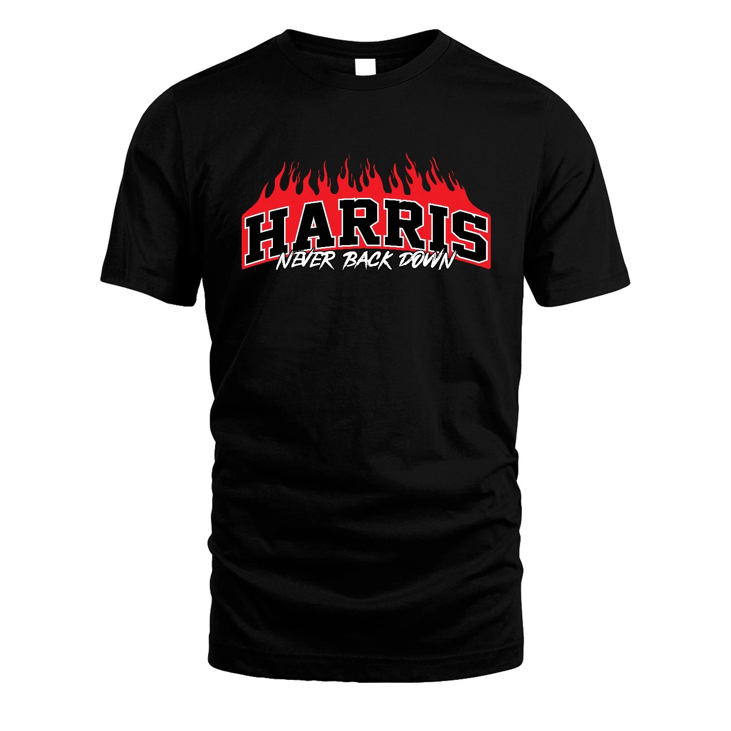 Never Back Down Your Name With Fire Shirt HARRIS M1-37