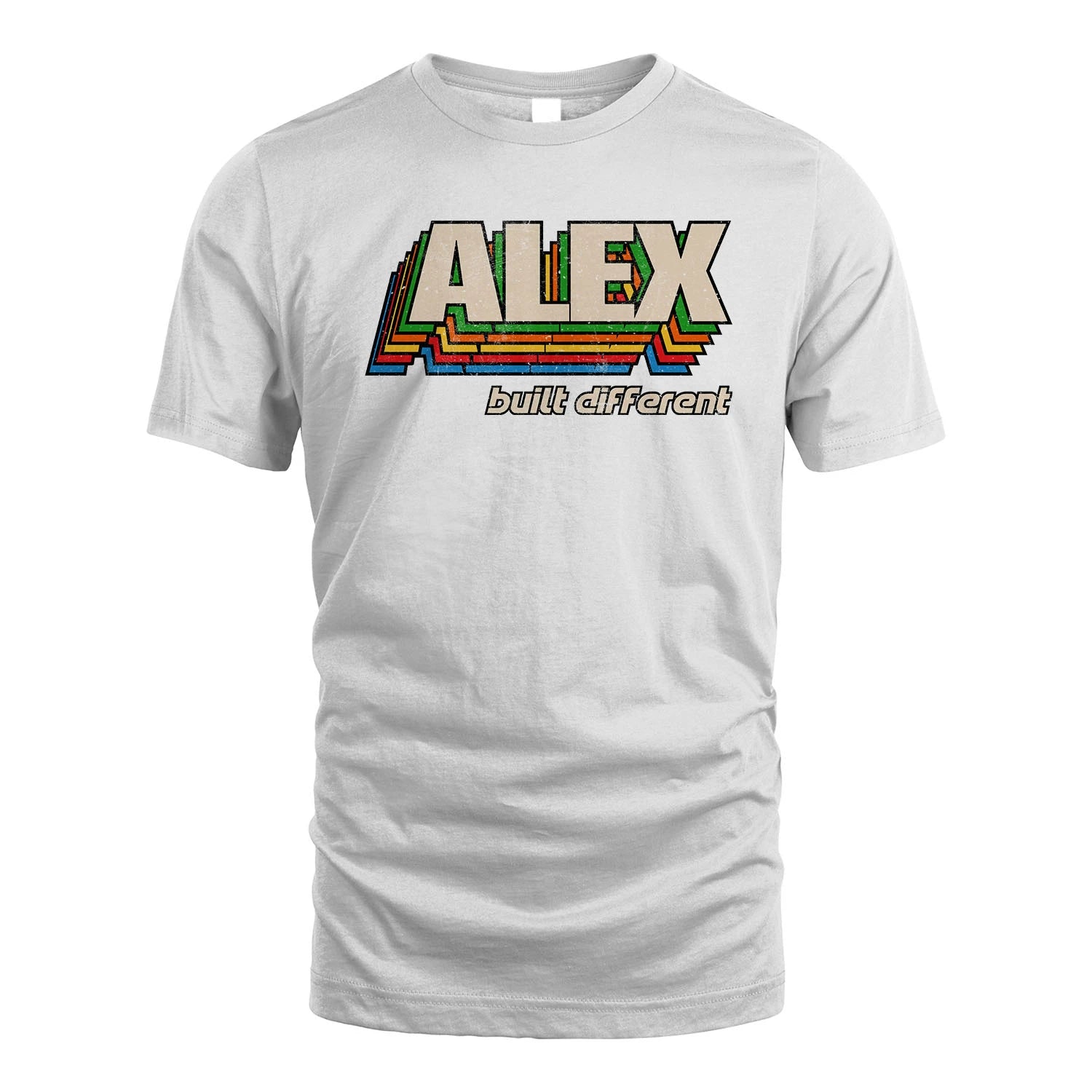 Your Name Built Different Retro Shirt ALEX M1-26