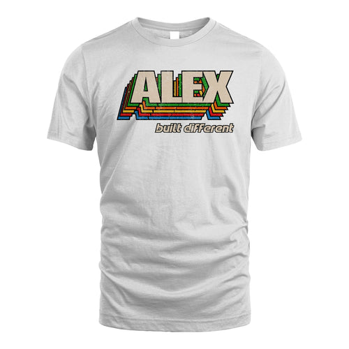 Your Name Built Different Retro Shirt ALEX M1-26