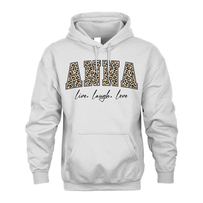 Live Laugh Love Custom Name With Leopard Pattern Shirt ANNA M1-13